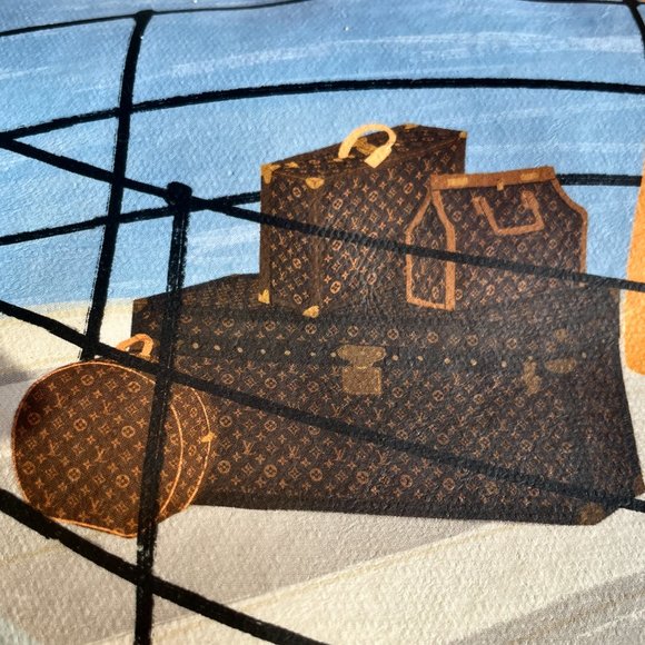 LOUIS VUITTON XL LV Cotton Tote Shopping 16" Shanghai Bag Speedy XL Gym Laptop - Picture 4 of 7